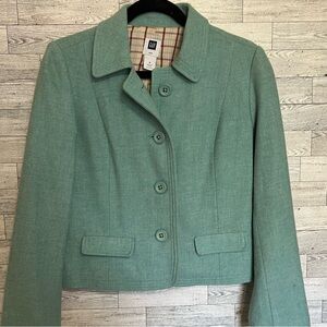 GAP Seafoam‎ Green Women’s Size 6 Lined Button Down Wool Blend Blazer/Jacket